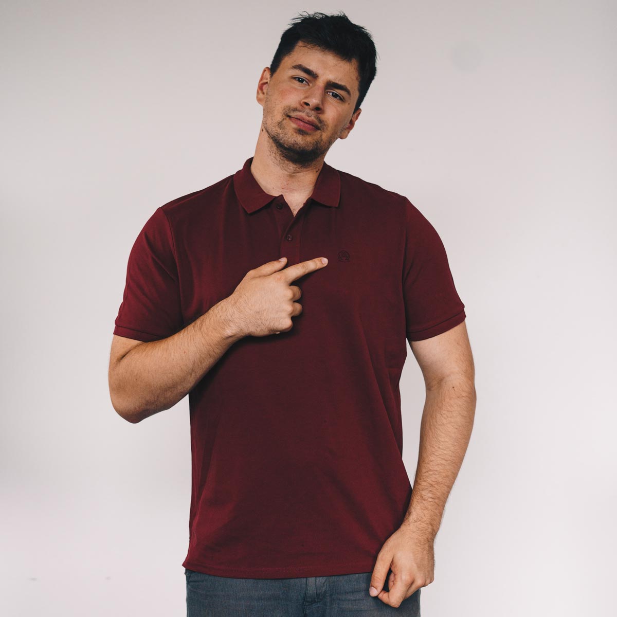 Good-Natured Alpha&Omega-Poloshirt Burgundy