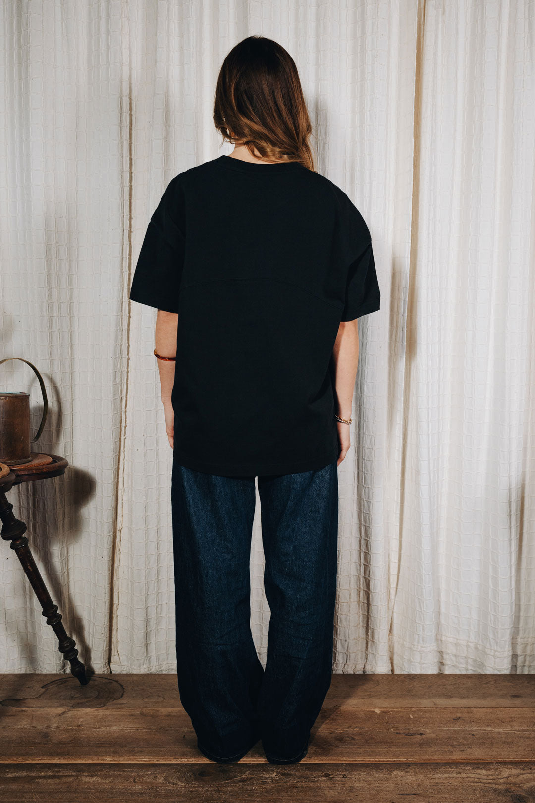 Easy Yoke T-Shirt Black