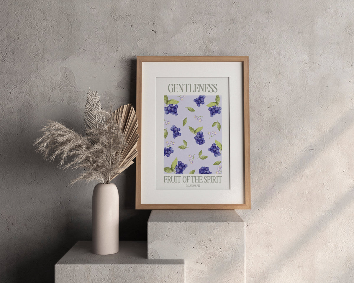 Poster Gentleness aus der Fruit of the Spirit Reihe von Good-Natured an der Wand