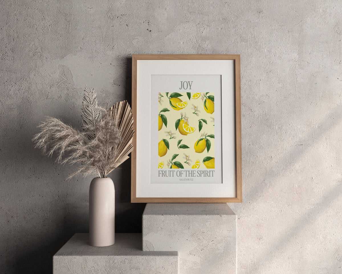 Fruit of the Spirit Poster Joy von Good-Natured als Wanddeko – Geschenkidee zur Erstkommunion