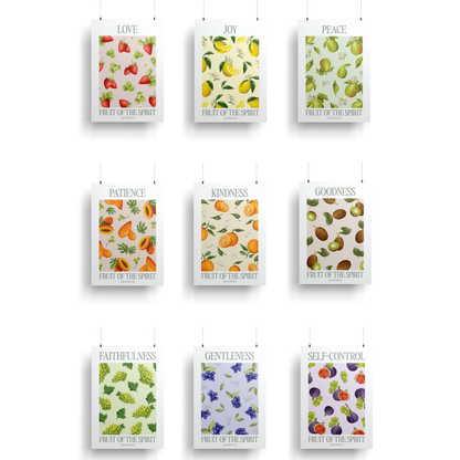 9er Bundle der Fruit of the Spirit Poster von Good-Natured – alle neun Motive
