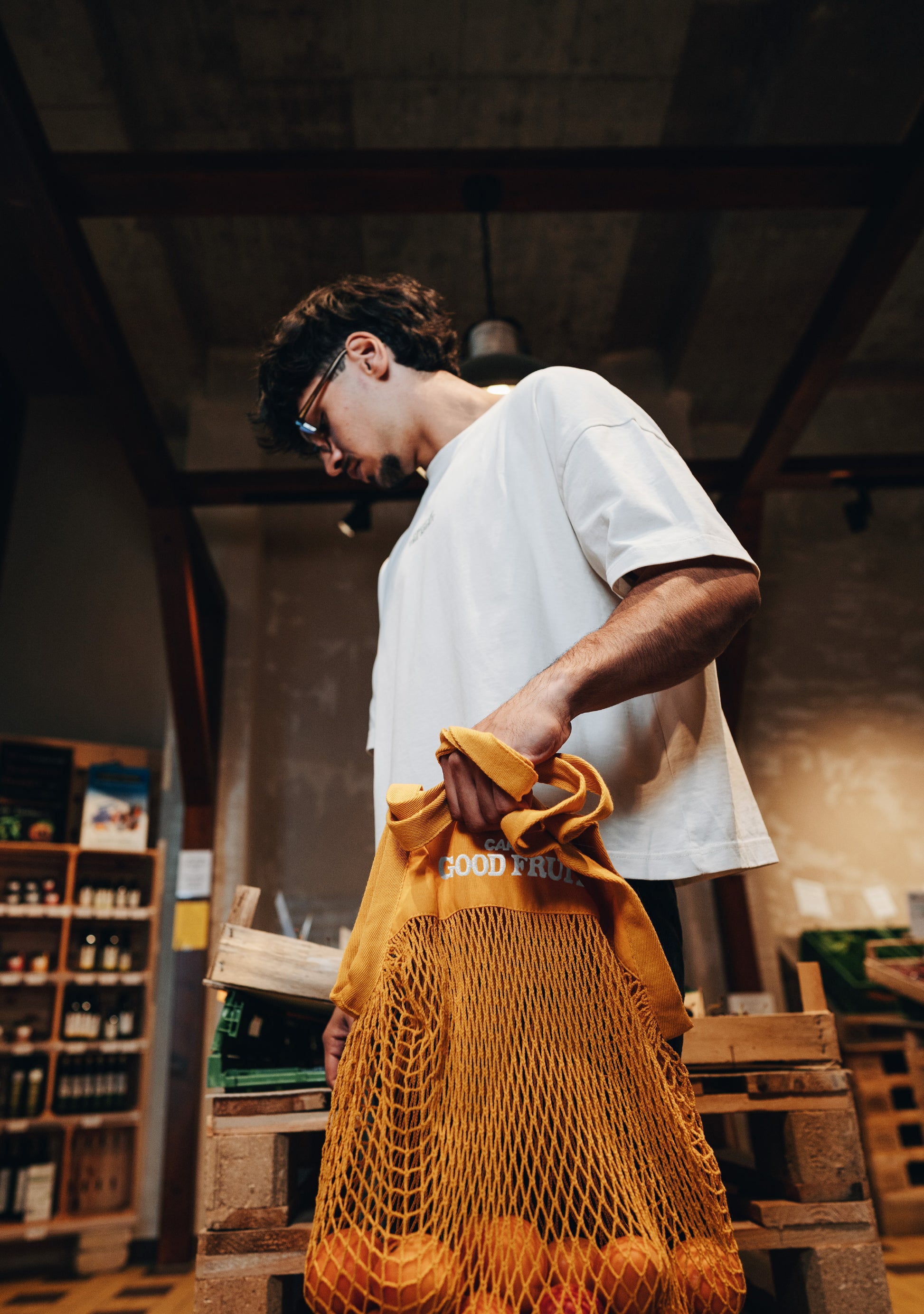 Mesh Bag aus Bio-Baumwolle mit offenem Netzdesign von Good-Natured