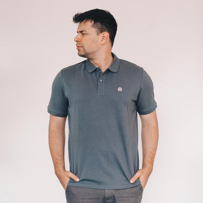 Good-Natured Alpha&Omega-Poloshirt dark grey