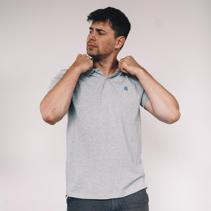 Good-Natured Alpha&Omega-Poloshirt grey