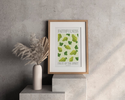 Poster Faithfulness (Treue) der Fruit of the Spirit Reihe als Wanddeko im Wohnraum