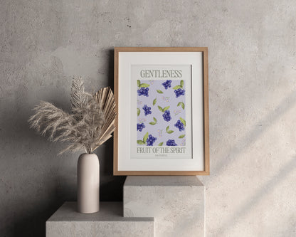Poster Gentleness (Sanftmut) der Fruit of the Spirit Reihe als Wanddeko im Wohnraum