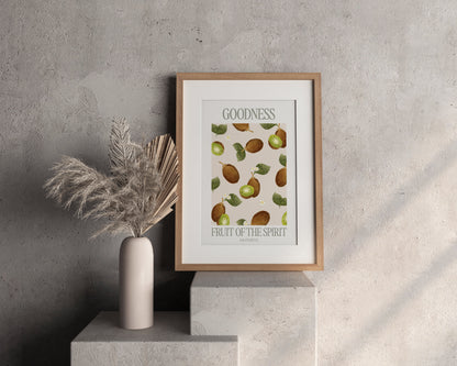 Poster Goodness (Güte) der Fruit of the Spirit Reihe als Wanddeko im Wohnraum