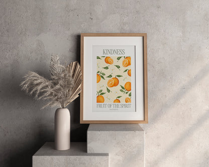Poster Kindness (Freundlichkeit) der Fruit of the Spirit Reihe als Wanddeko im Wohnraum