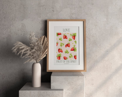 Poster Love (Liebe) der Fruit of the Spirit Reihe als Wanddeko im Wohnraum