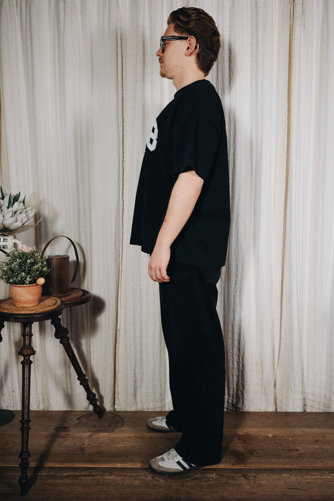 Easy Yoke T-Shirt Black