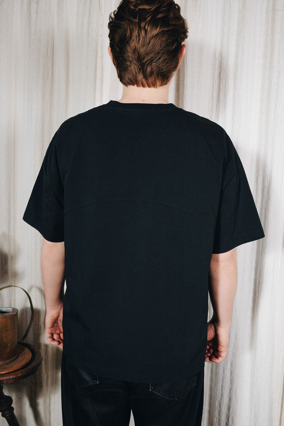 Easy Yoke T-Shirt Black