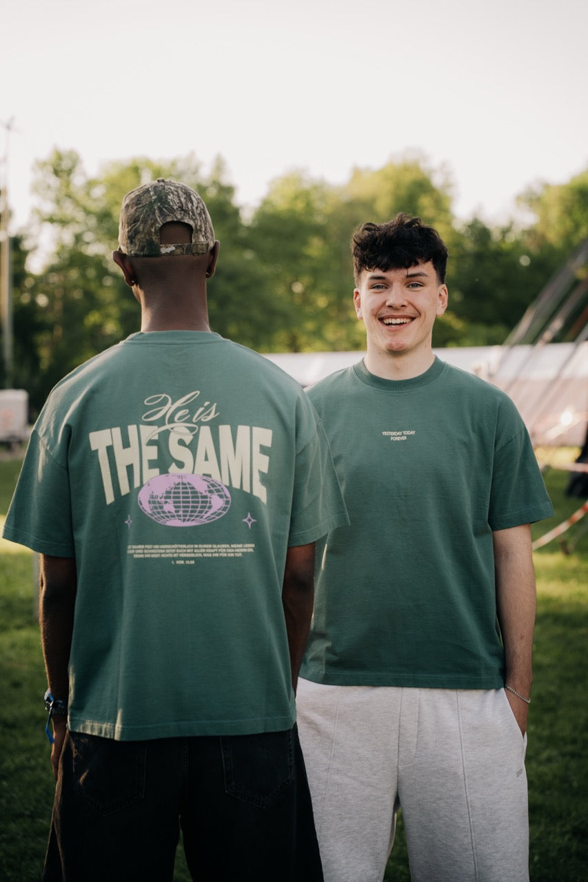 He is the Same Boxy T-Shirt christliches T-Shirt Detail Bio-Baumwolle GOTS Good-Natured