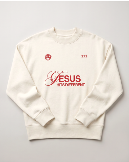 Jesus hits different Sweater christlicher Sweater fair nachhaltig Bio-Baumwolle Good-Natured