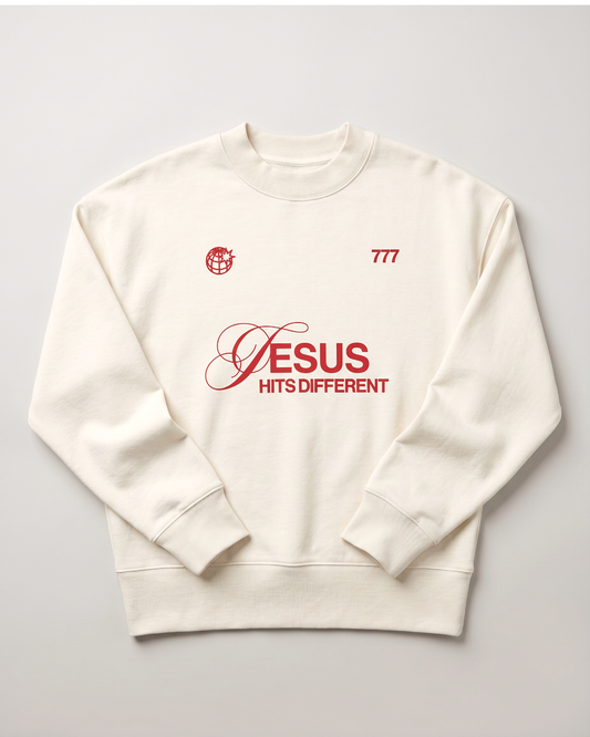 Jesus hits different Sweater christlicher Sweater fair nachhaltig Bio-Baumwolle Good-Natured