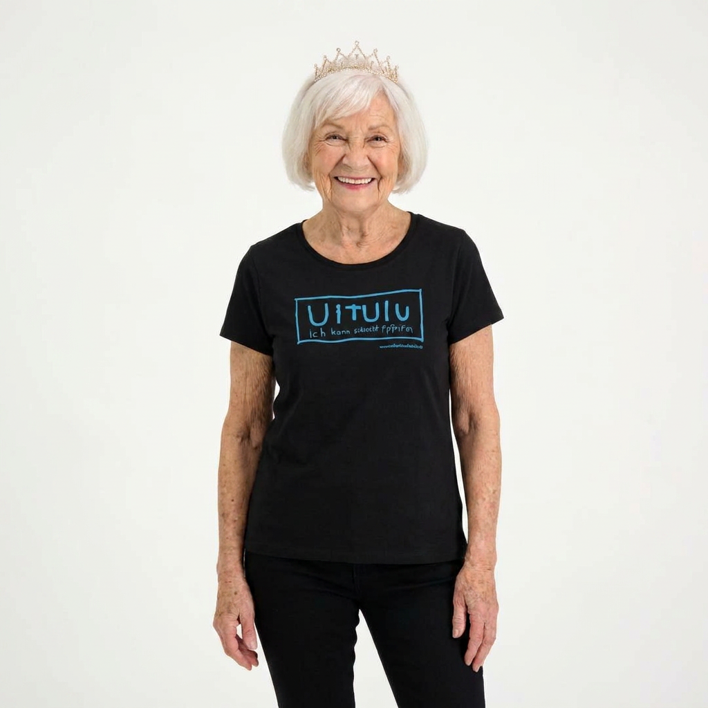 Damen-Nicki mit Aufdruck hellblau "UITUIU - ich kann schlecht feifen"