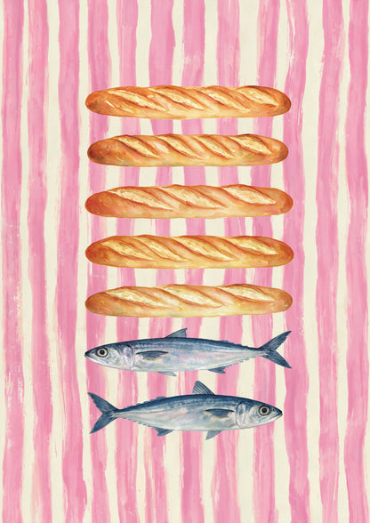 5 Brote 2 Fische - Poster